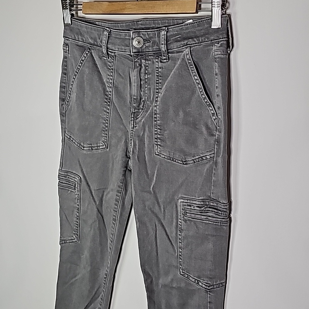 American Eagle next level stretch size 4 gray high rise jeggings - Picture 2 of 8